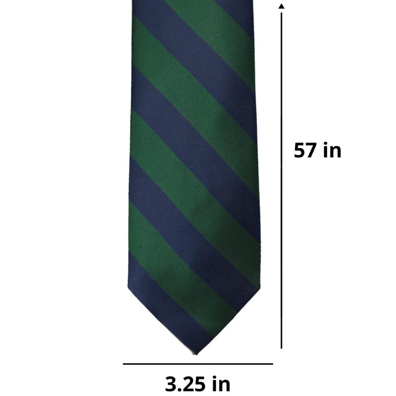 tiemart Striped Tie (Hunter Green and Navy Blue) - Image 2